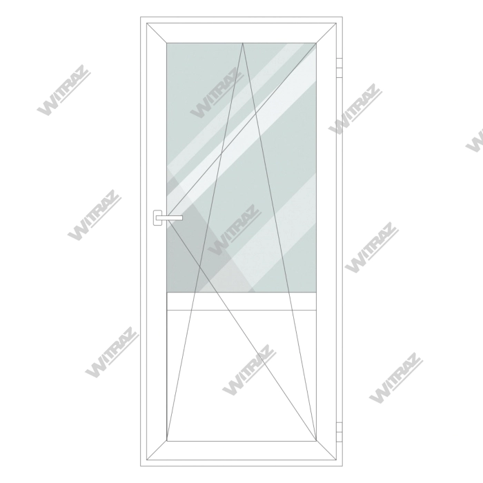 PVC balkona durvis no noliktavas - PVC balkona durvis (stikls + PVC)