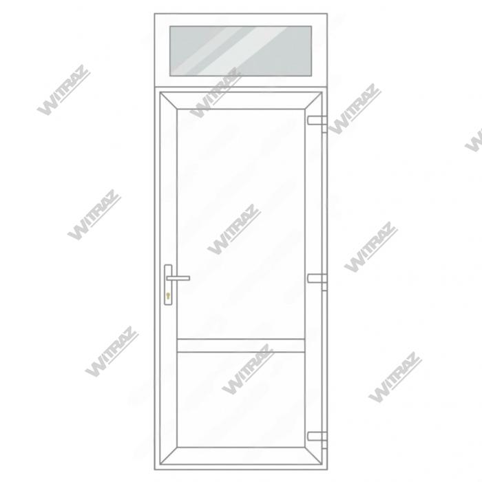 Ieejas PVC durvis ar augšējo logu - Durvis (PVC + PVC) + Augšēja vitrīna (stikls)