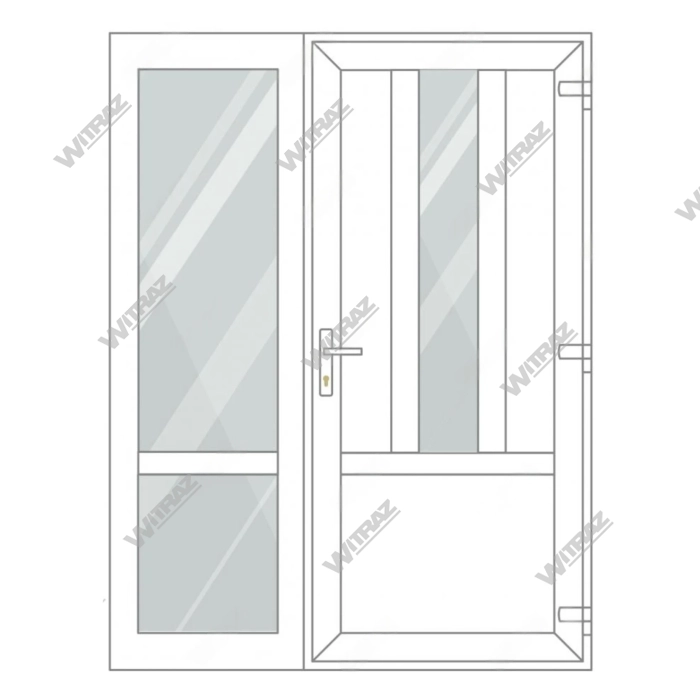 PVC entrance doors with side window - Door (3 PVC) + Side (glass + glass)