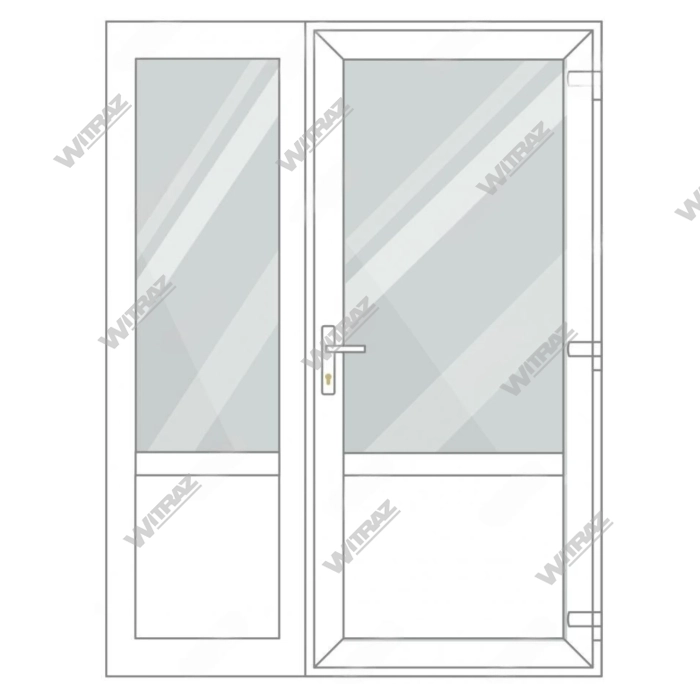 PVC entrance doors with side window - Door (glass + PVC) + Side (glass + PVC)