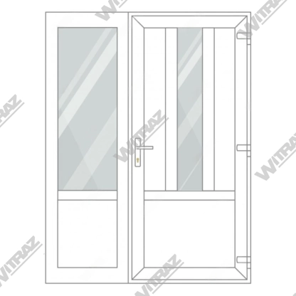  PVC entrance doors with side window - Door (3 PVC) + Side (glass + PVC)