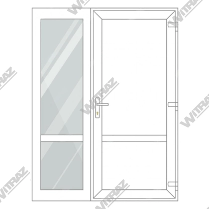  PVC entrance doors with side window - Door (PVC + PVC) + Side (glass + glass)