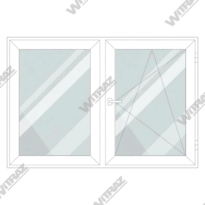  uPVC windows in stock - Double-casement uPVC window, 1 sash opens in 3 positions